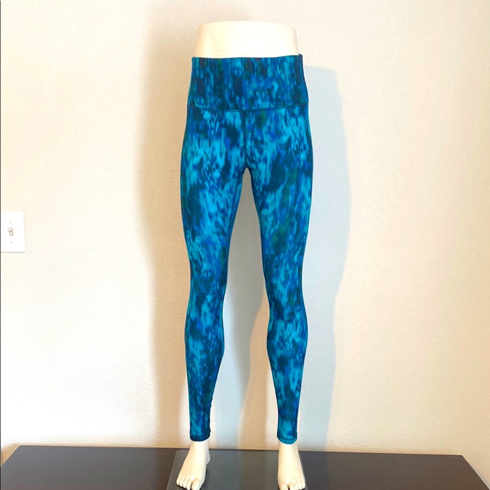 TYR Blue Patterned Leggings High Waist Stretch